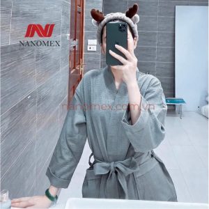 Áo choàng cotton khách sạn - tổ ong - xám đậm