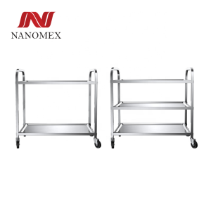 xe đẩy đồ ăn khách sạn nhà hàng 2 tầng 3 tầng inox 304