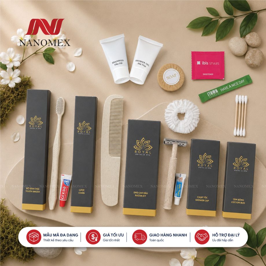 BỘ AMENITIES CAO CẤP – HỘP GIẤY IN LOGO