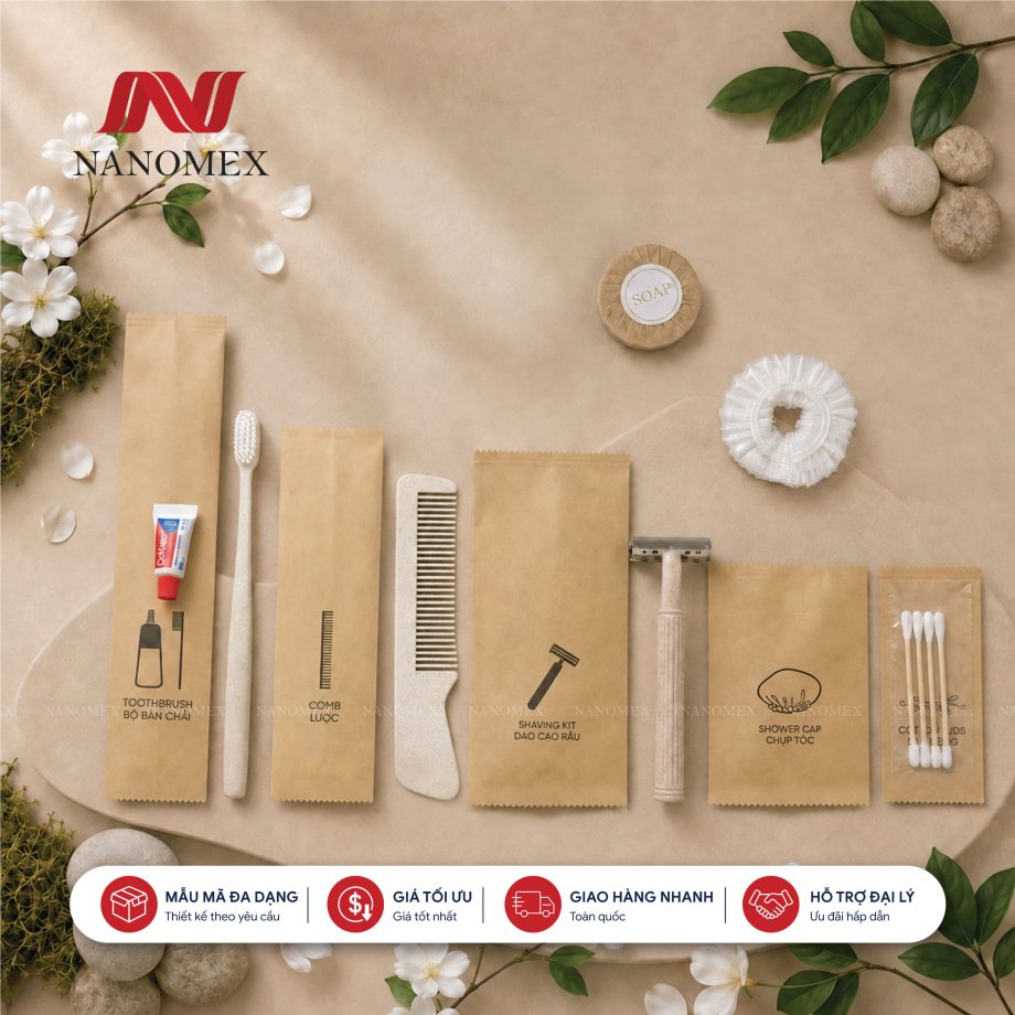 Bộ Amenities túi Kraft In Sẵn – Giải Pháp Tiết Kiệm